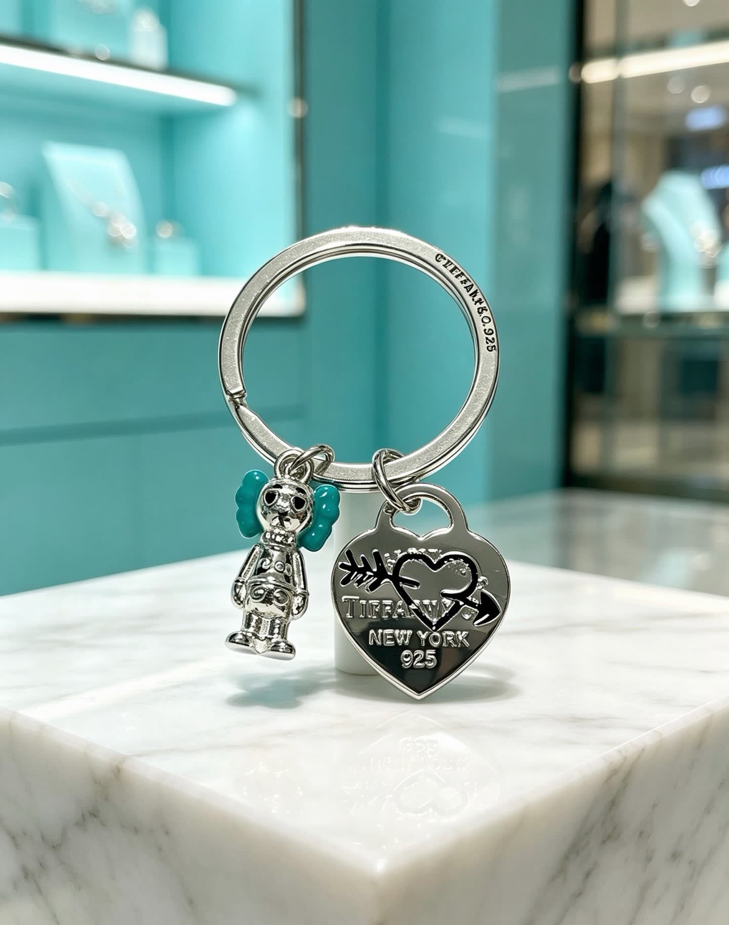 Tiffany & Co. Sterling Silver Love Heart Keychain